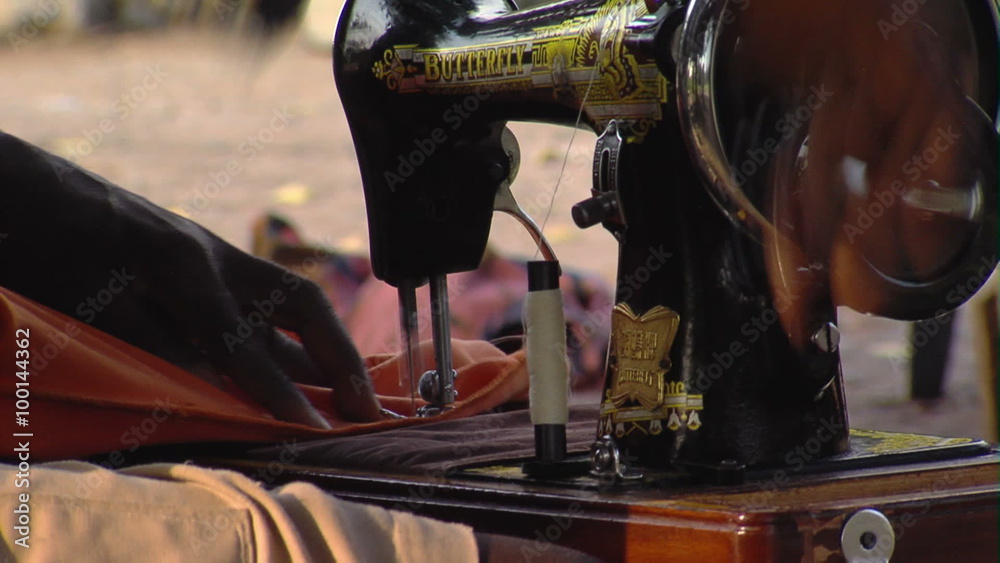 Close-up of a sewing machine in Africa.