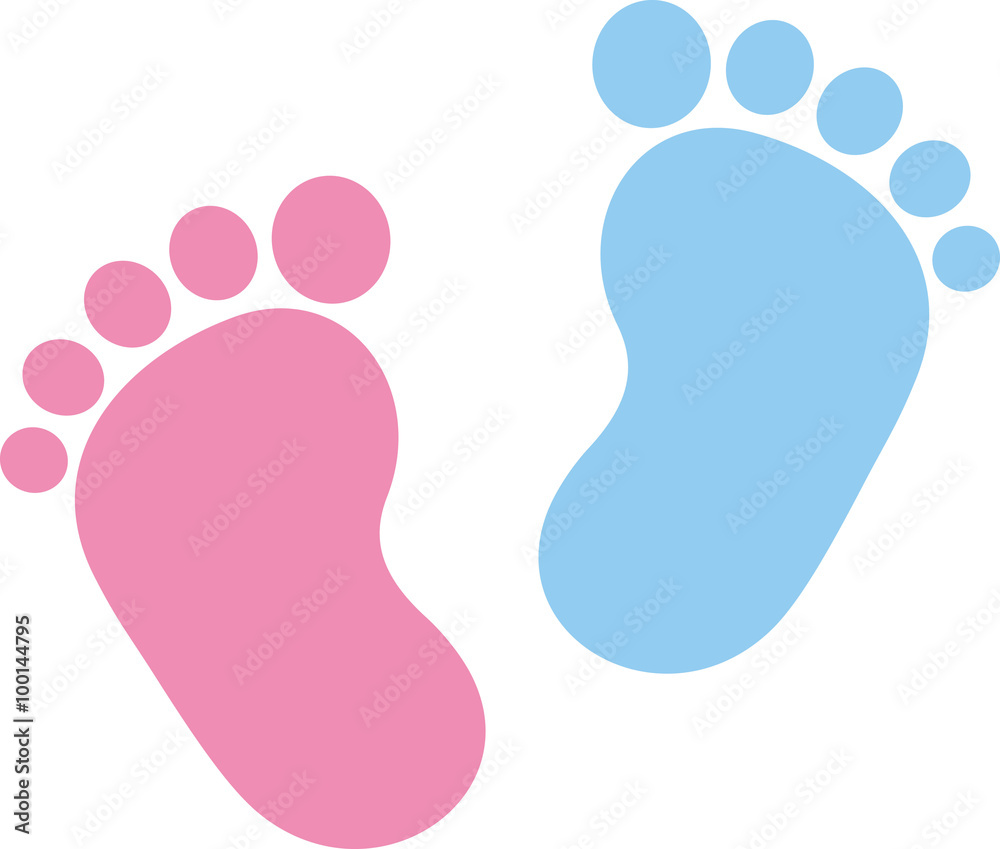 Baby footprint pink and blue Baby footprint pink and blue
