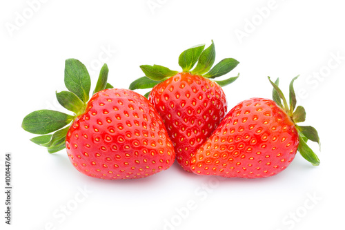 Strawberry on the white background.