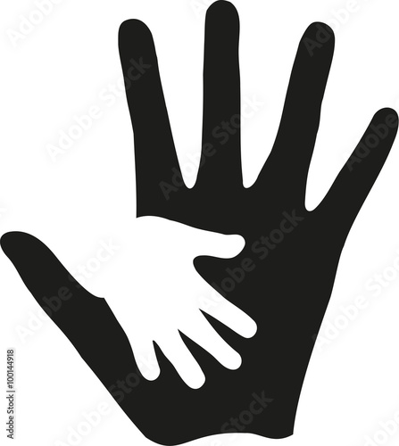 Mother father hand and baby hand print