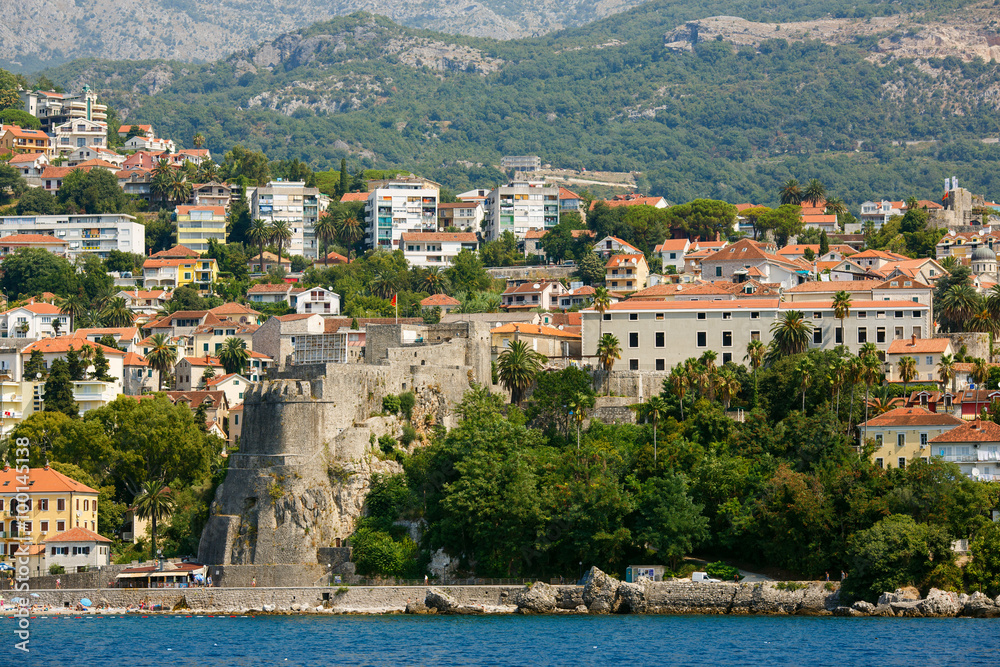 Herzeg Novi old town fortress. Montenegro touristic city.