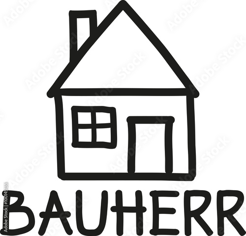 House and word owner handdrawn