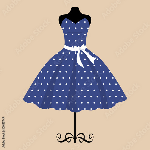 mannequin and retro blue dress
