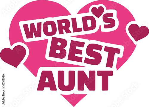 World's best aunt with hearts