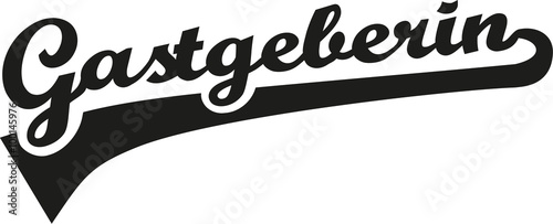 Female host german word retro font