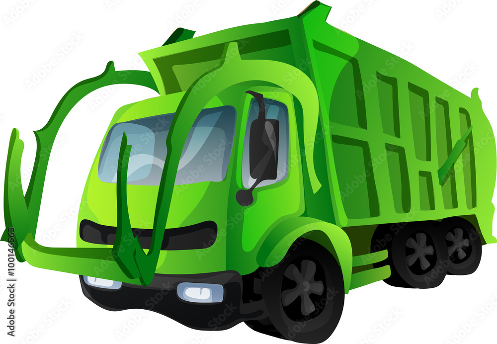 Trash Truck. Vector Illustration Stock Vector 