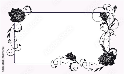 flower frame with rose
