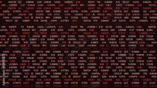 finance or stock market background with digits, arrows and percents 