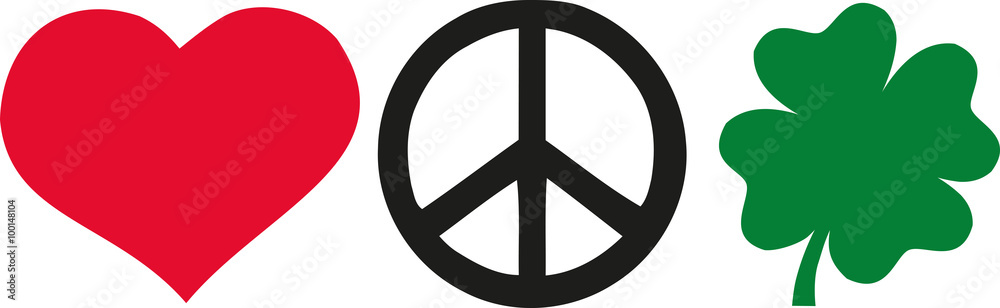 Love peace shamrock St. Patrick's Day Love peace shamrock St. Patrick's Day