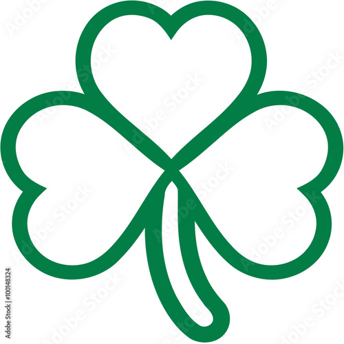 Clover outline designed with three hearts