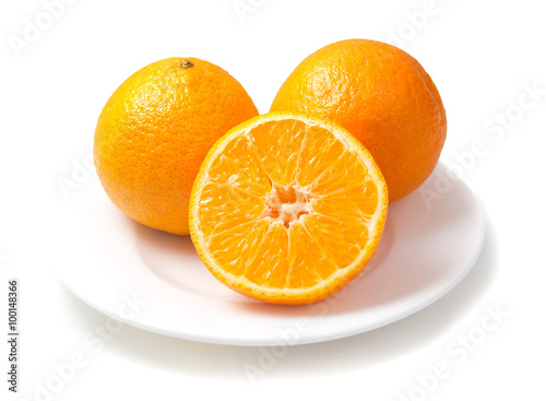 Two mandarin and half