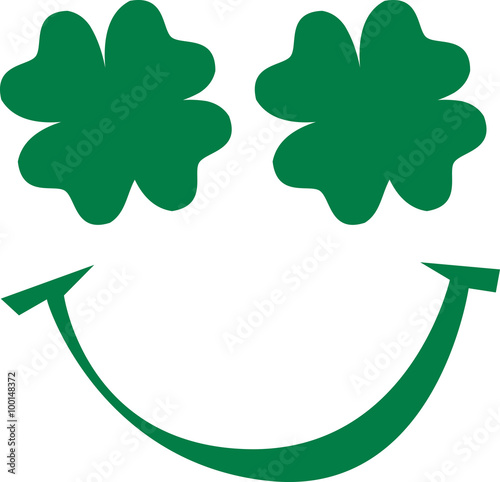 Shamrock smiley with clover eyes