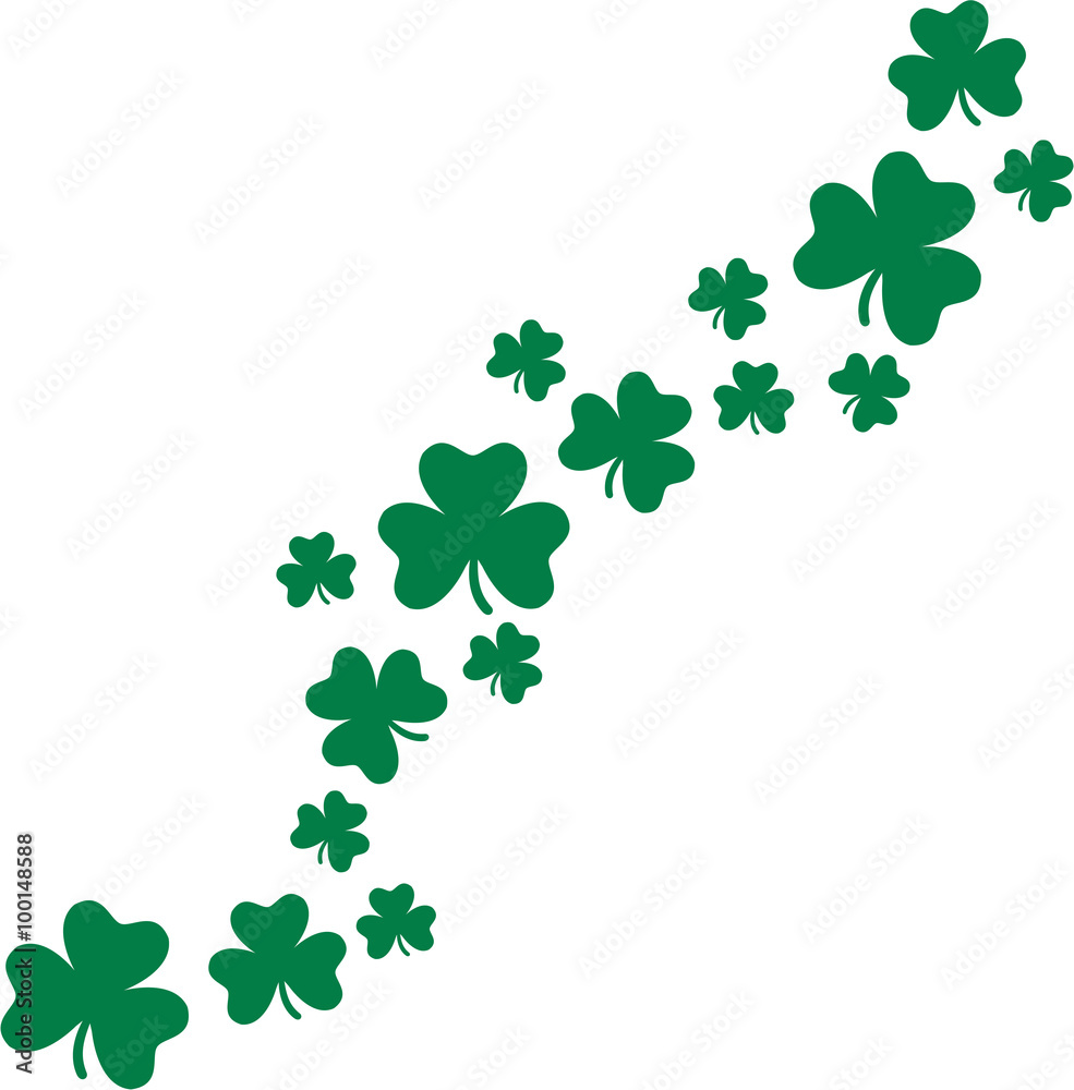 Flying shamrocks background Flying shamrocks background