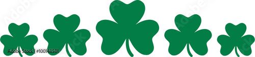 Five shamrocks in a row
