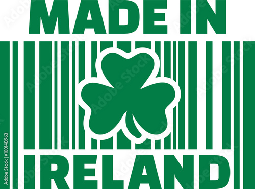 Made in ireland barcode with clover
