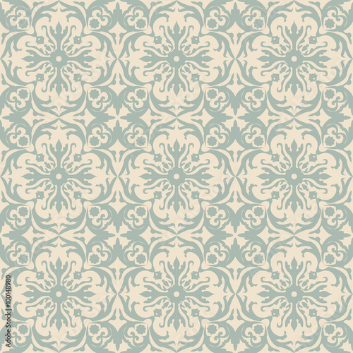 Elegant antique background image of spiral round flower pattern.
