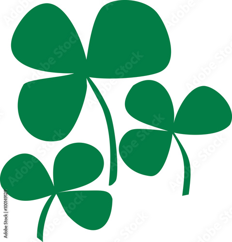 Three stylish shamrocks
