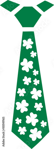 St. Patrick's Day irish tie with shamrocks