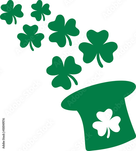 Green Cylinder with flying shamrocks for St. Patrick's Day