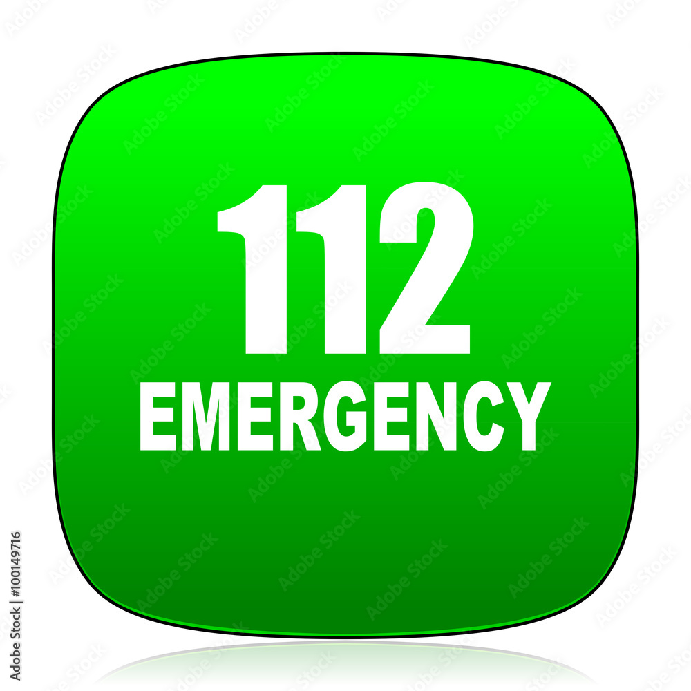 number emergency 112 green icon for web and mobile app number emergency 112 green icon for web and mobile app