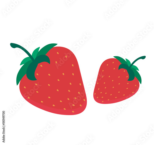Strawberry vector illustration fruit isolated on white background