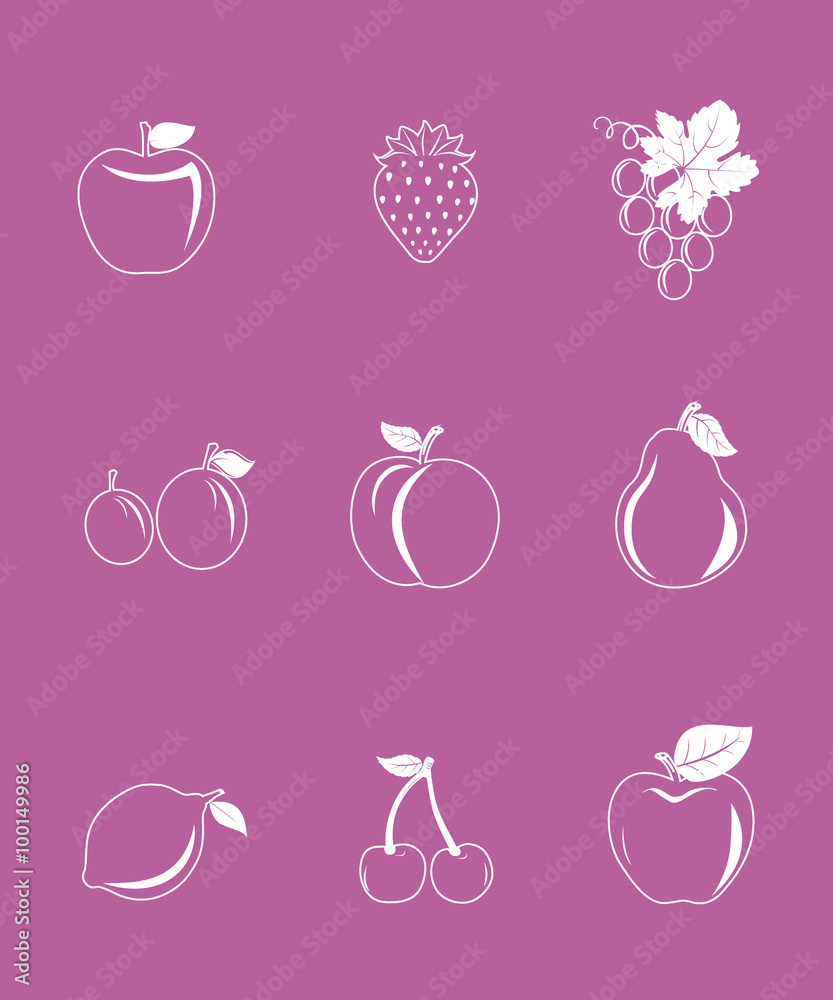Glossy fruit icon set Glossy fruit icon set