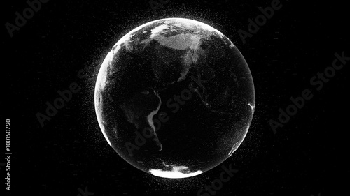 high detailed concept of digital earth globe with random numbers and highlight elements