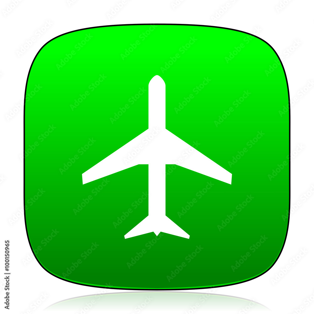 plane green icon for web and mobile app plane green icon for web and mobile app