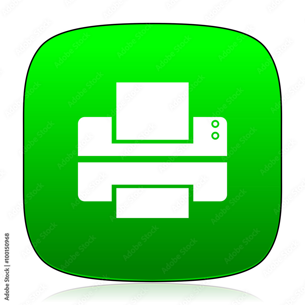 printer green icon for web and mobile app printer green icon for web and mobile app