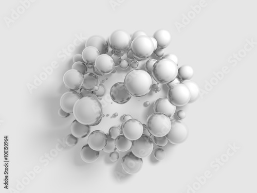abstract geometry background with balls collisioned above flat surface © Alexey Brin