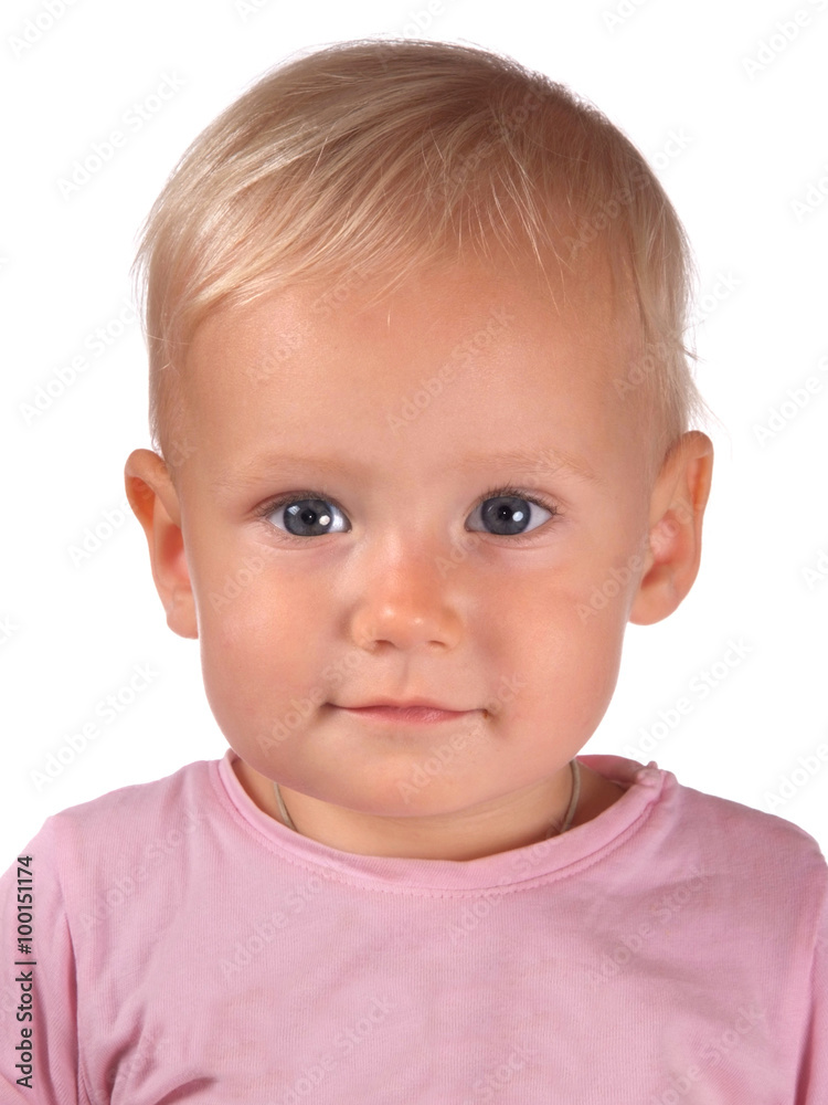 portrait of a little girl in pink