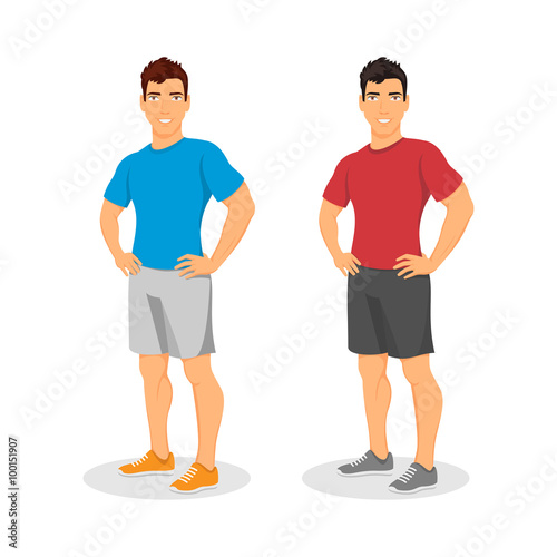 Vector handsome muscular young guy