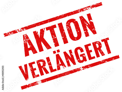 Aktion verlängert Stempel rot