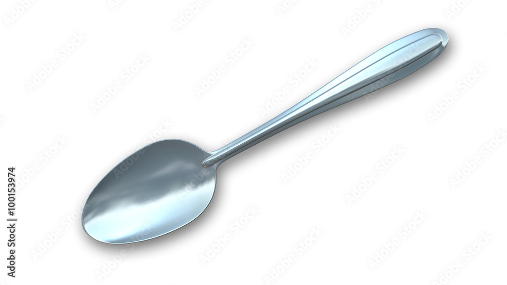 Kitchen spoon isolated on white background, top view Kitchen spoon isolated on white background, top view