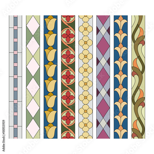 stained glass seamless patterns