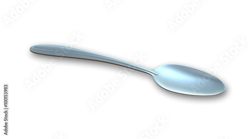 Kitchen spoon isolated on white background, close-up view