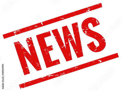 Stempel Grunge news rot button