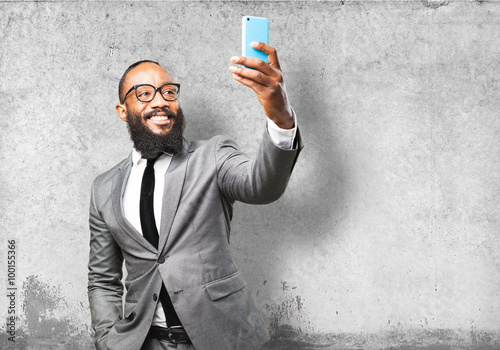 business black man taking a selfie