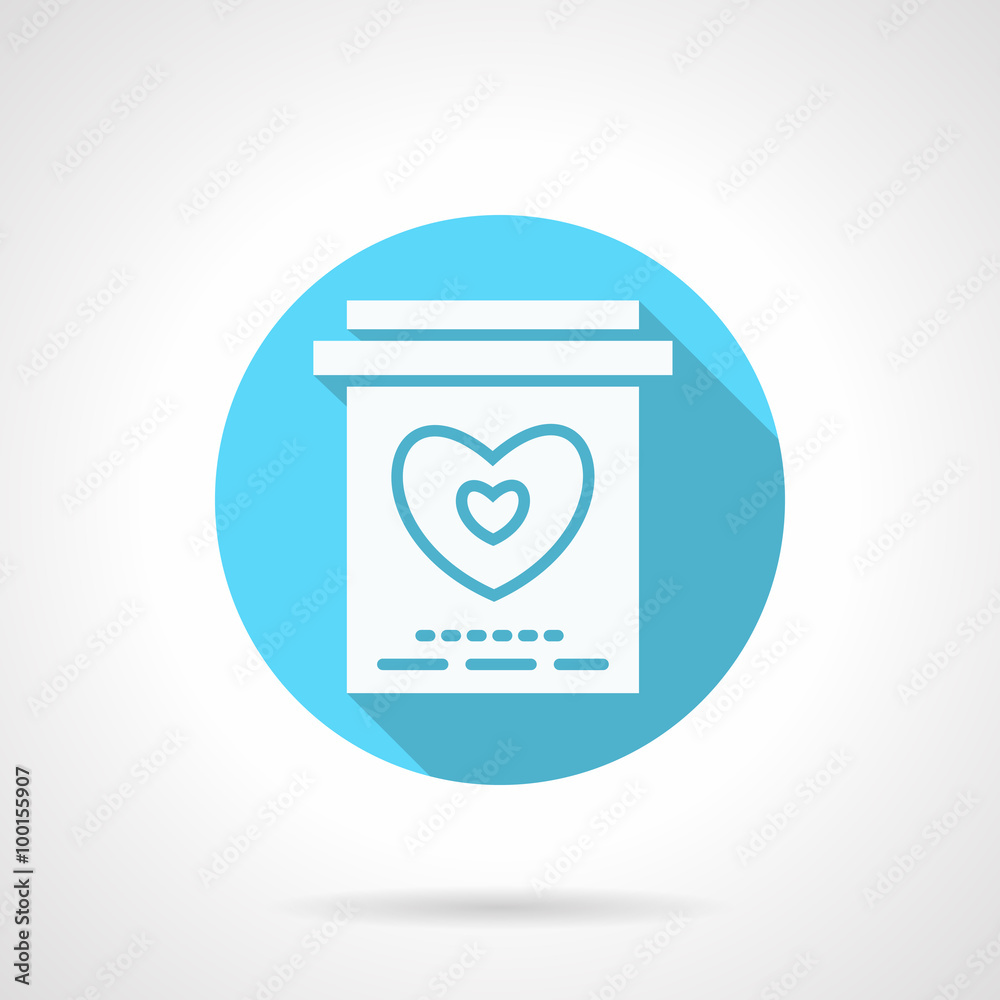 Round blue party invitation flat vector icon Round blue party invitation flat vector icon
