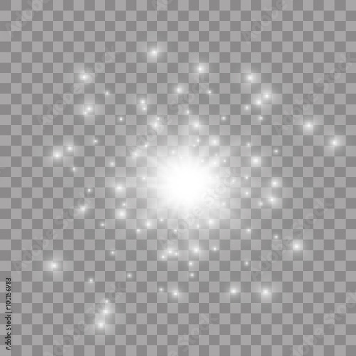 Glow light effect. Star burst with sparkles. Vector illustration