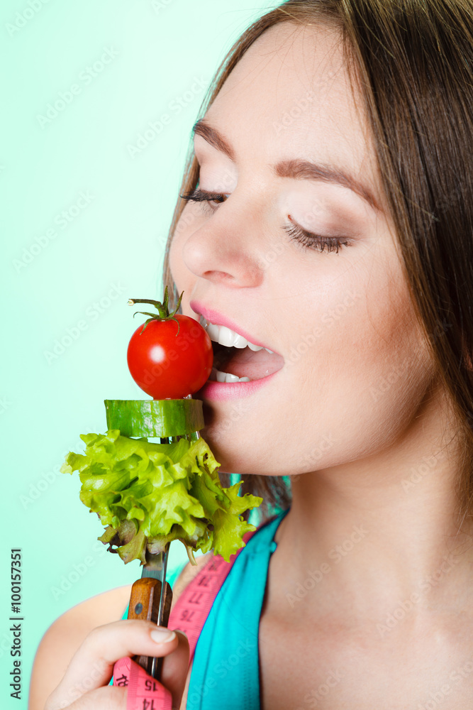 Young fit woman with vegetables. Young fit woman with vegetables.
