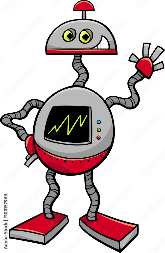 Obraz premium robot or droid cartoon illustration