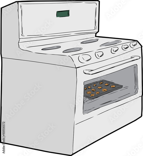 Single Oven with Cookies Inside