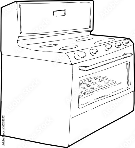 Single Oven with Cookies Inside