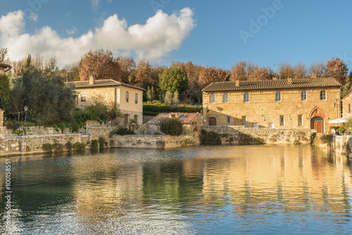 Bagno Vignoni and hotspring pool.