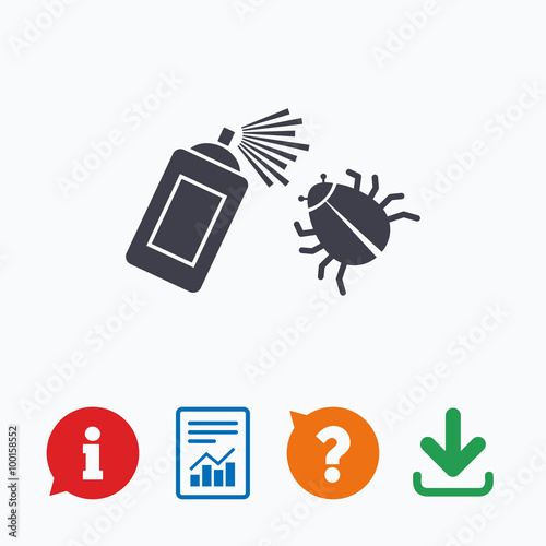 Bug disinfection sign icon. Fumigation symbol.
