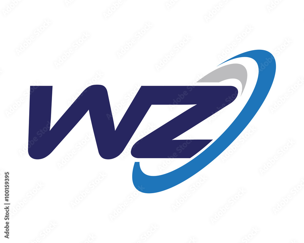 WZ Letter Swoosh Media Technology Logo WZ Letter Swoosh Media Technology Logo
