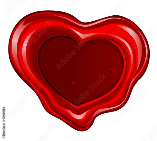 Valentine`s day sealing wax in heart shape