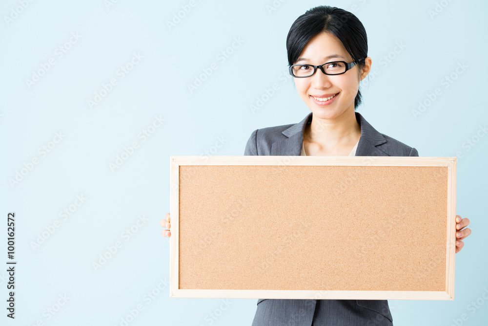 asian businesswoman isolated on blue background asian businesswoman isolated on blue background