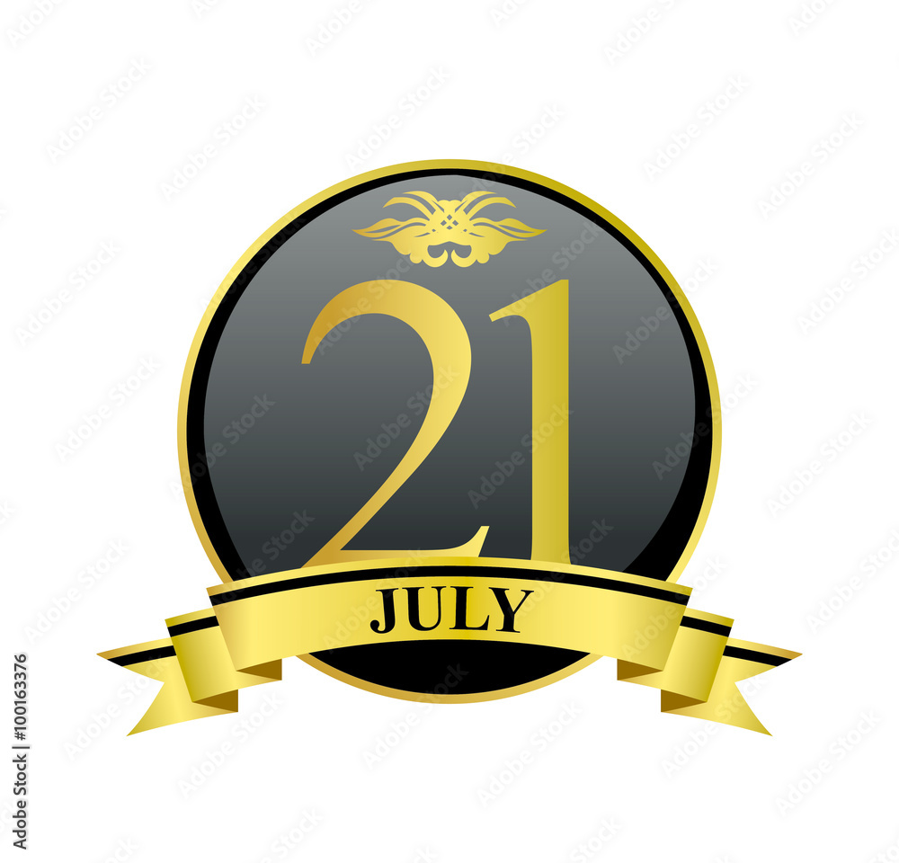 21 july golden calendar circle with ribbon 21 july golden calendar circle with ribbon